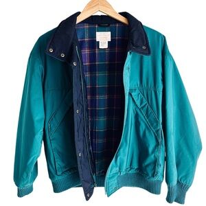 Pendleton Country Sophisticates Teal Blanket Lined Winter Bomber Jacket Size L